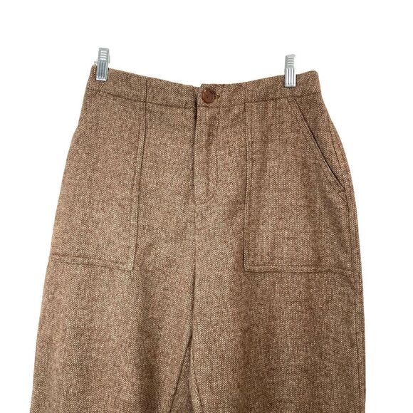 Amente Wool blend baby herringbone ankle pants Size XS/S coco brown - Picture 4 of 10